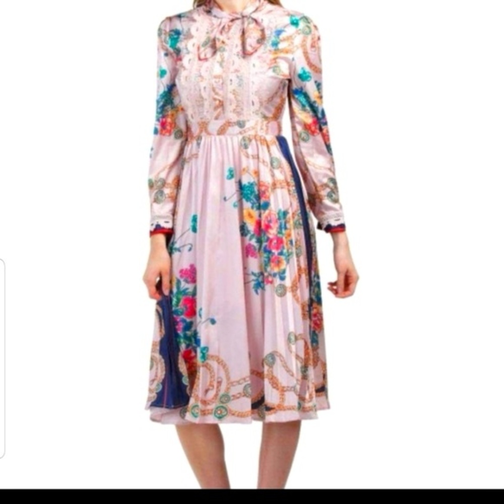Dalia McPhee Pink Floral Dress Size L Brand New Tags